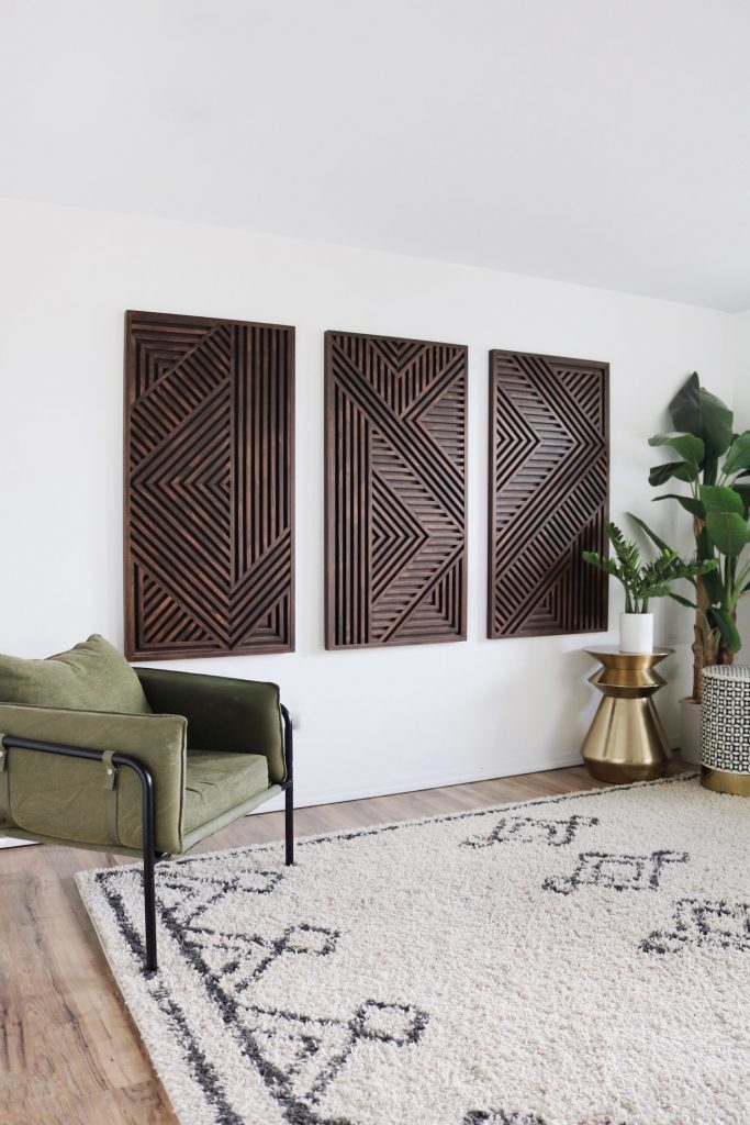 Set of 3 Wooden Rust Arts - Wood Wall Art, Wall Sculpture, Modern Wood Art, Wall Decor