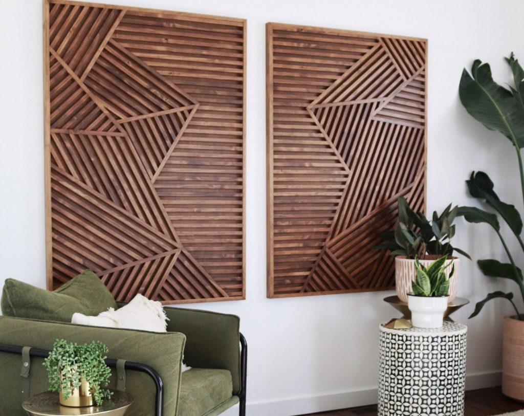 Set of 2 Formal modish Wooden Art - Wood Wall Art, Wall Sculpture, Modern Wood Art, Wall Decor