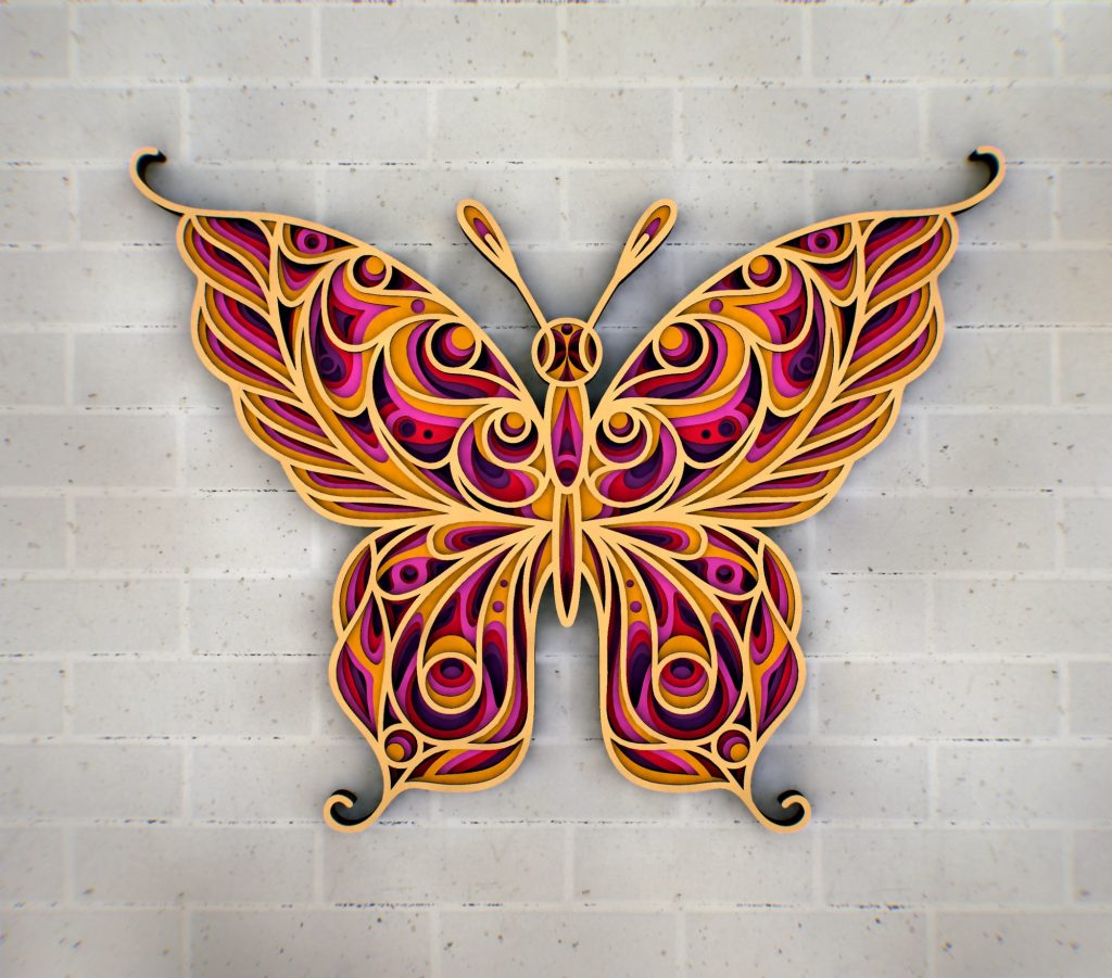 3D Butterfly Mandala