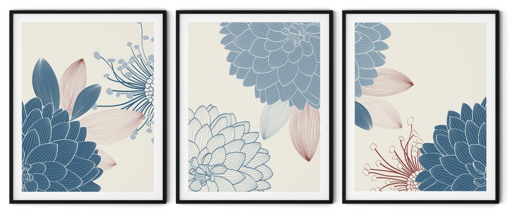 Set of 3 lucent flowers