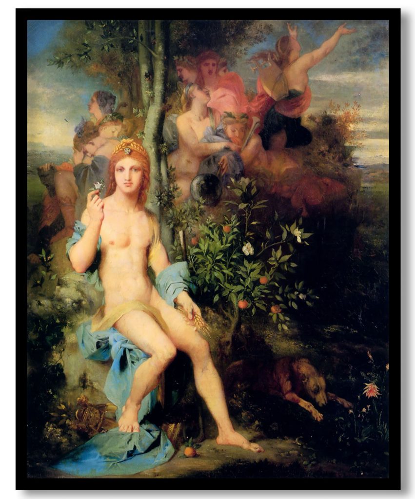 Apollo and The Nine Muses by Gustave Moreau (1856)