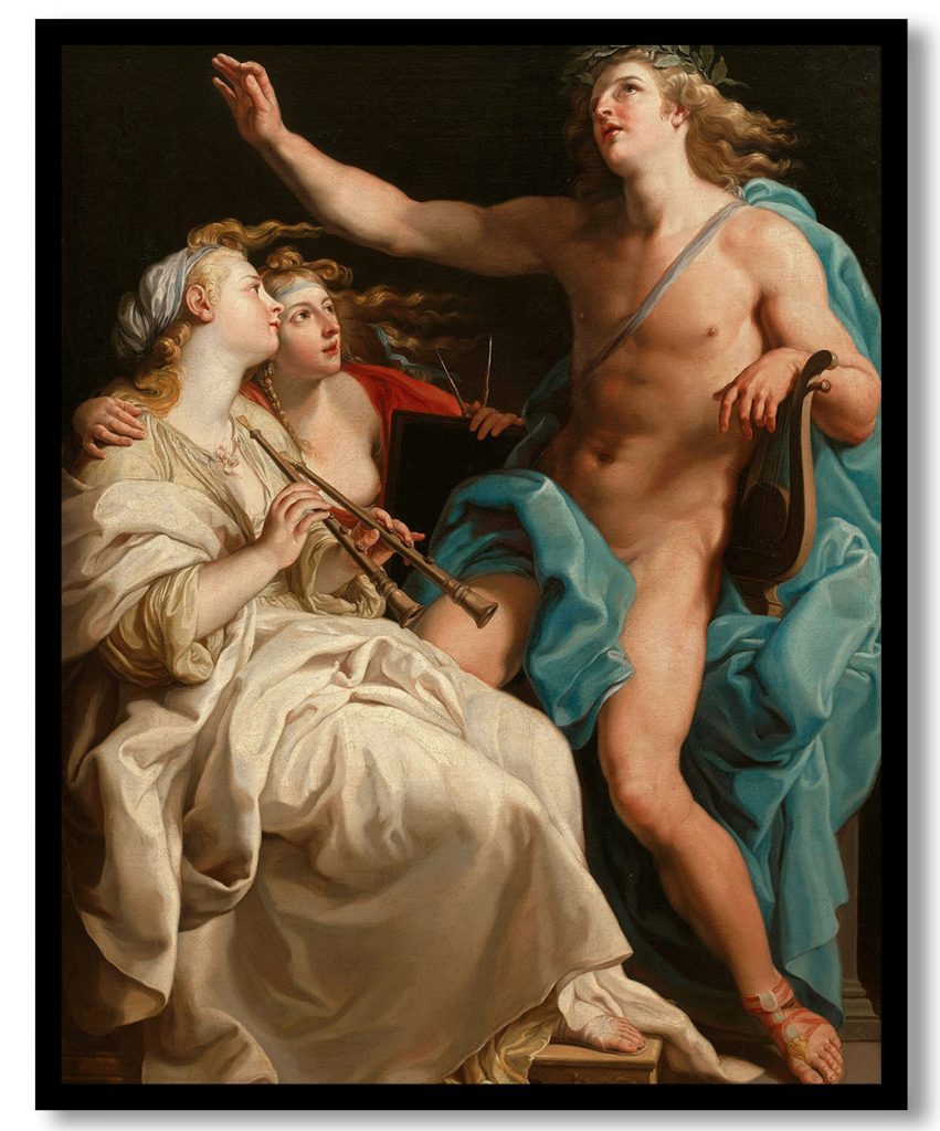 Apollo and Two Muses by Pompeo Batoni (1741)