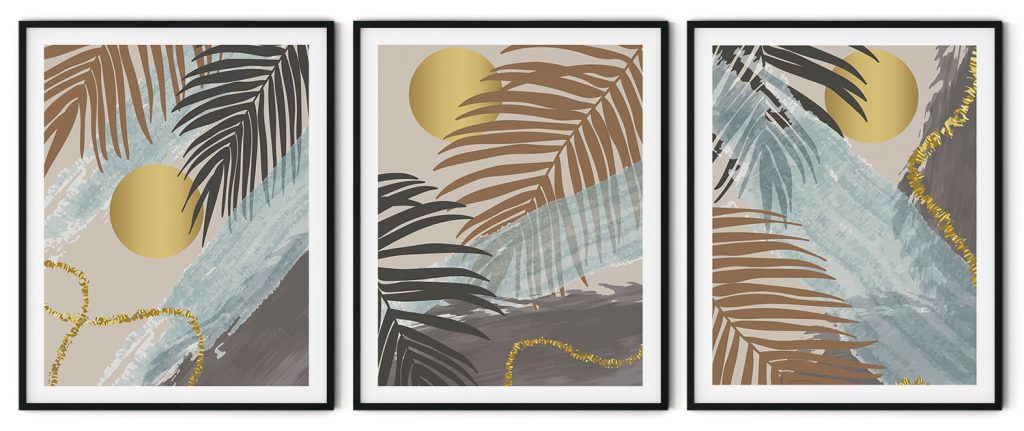 Set of 3 beachy palms