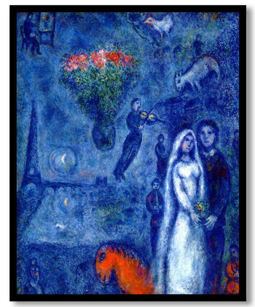 Artist and His Bride by Marc Chagall (1980)