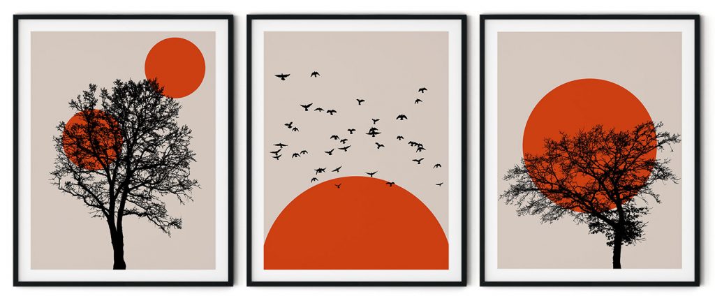 Set of 3 ravishing sunset