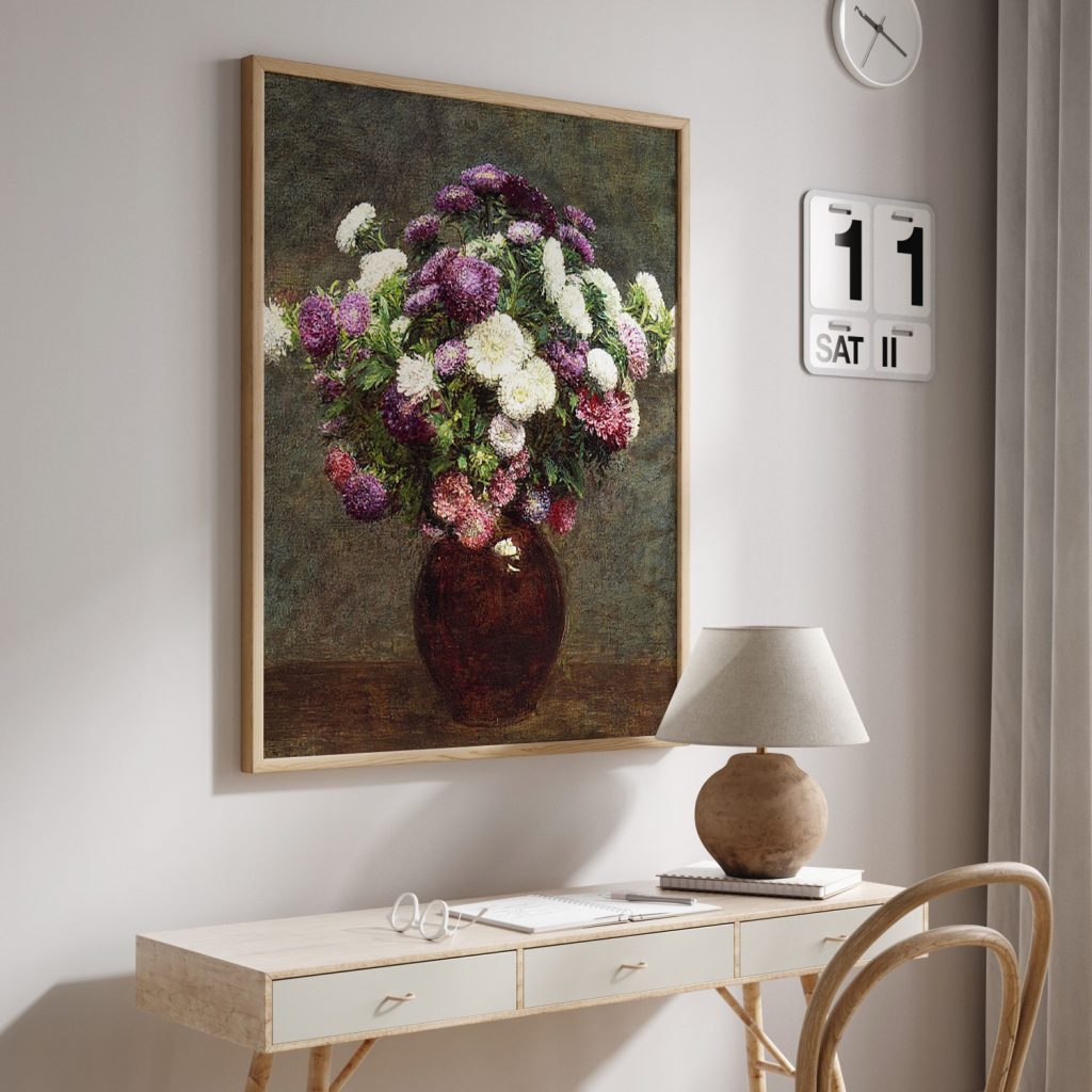Asters in a Vase by Henri Fantin Latour (1875)