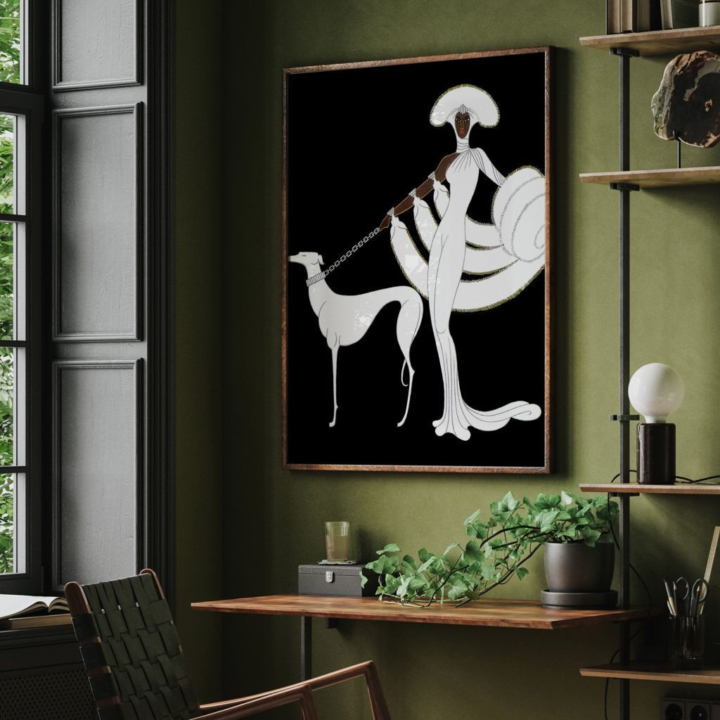 At the Theatre, Ebony and White by Erte
