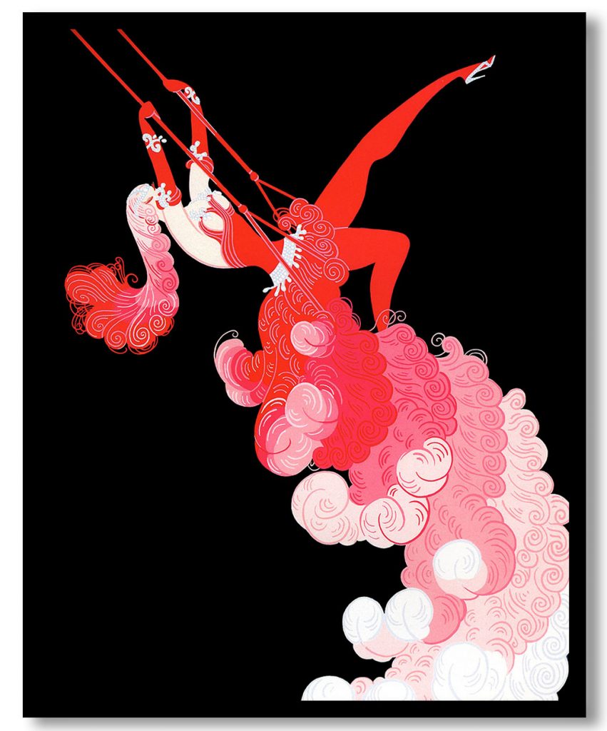 At the Theatre, Trapeze by Erte