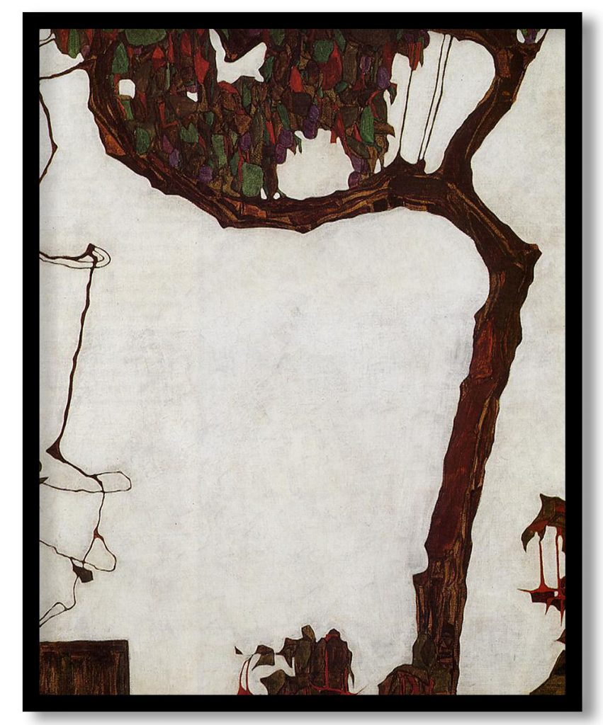Autumn Tree with Fuchsias by Egon Schiele (1909)
