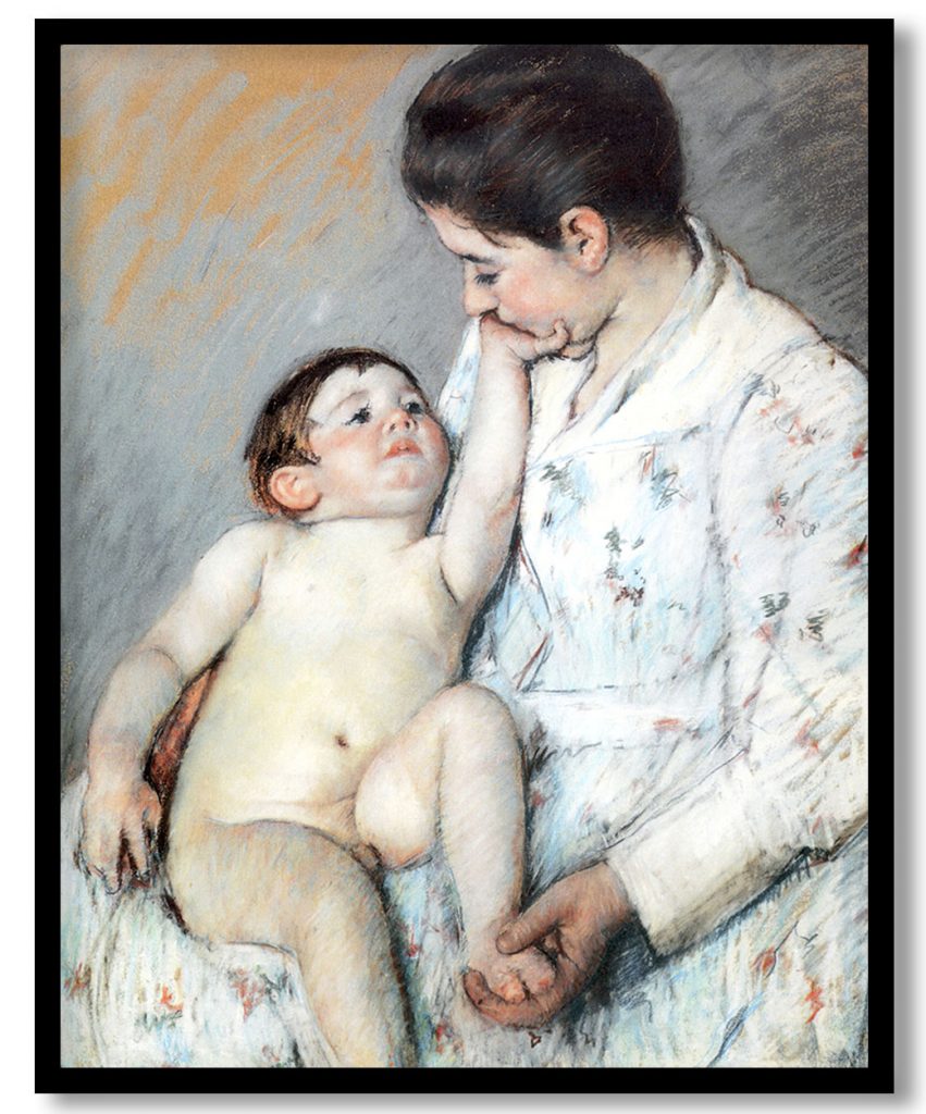 Baby`s First Caress by Mary Cassatt (1891)