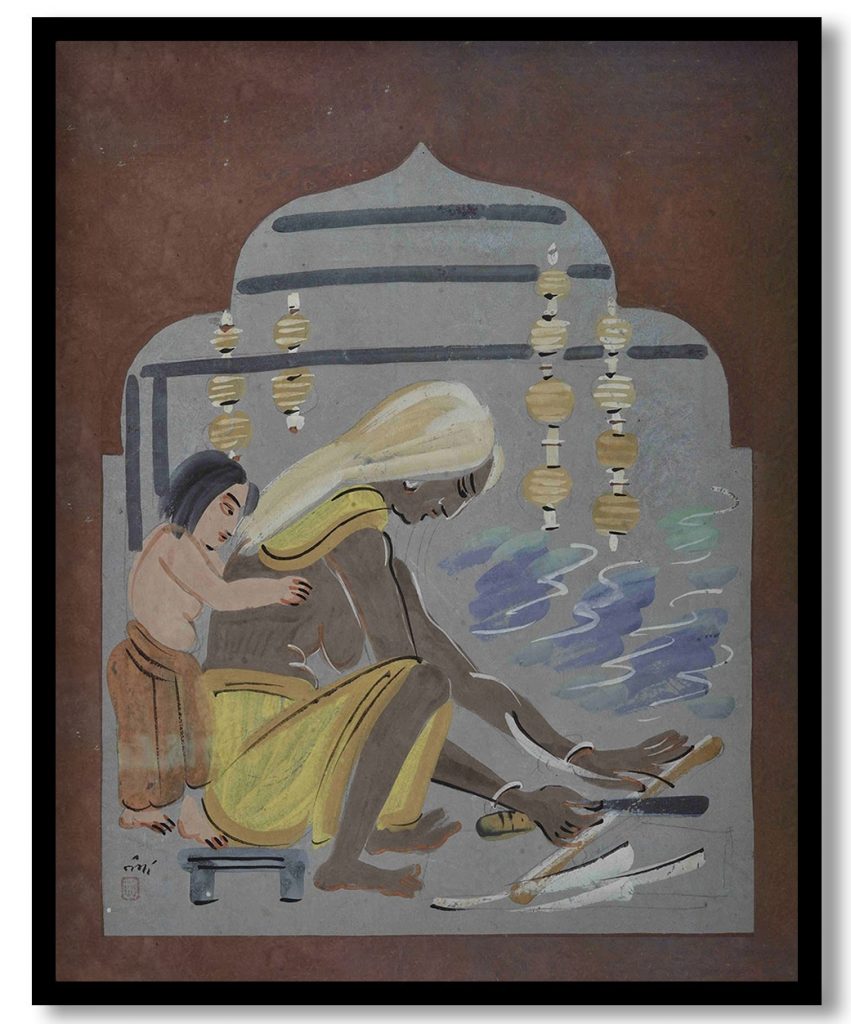 Pith worker by Nandalal Bose (1937)