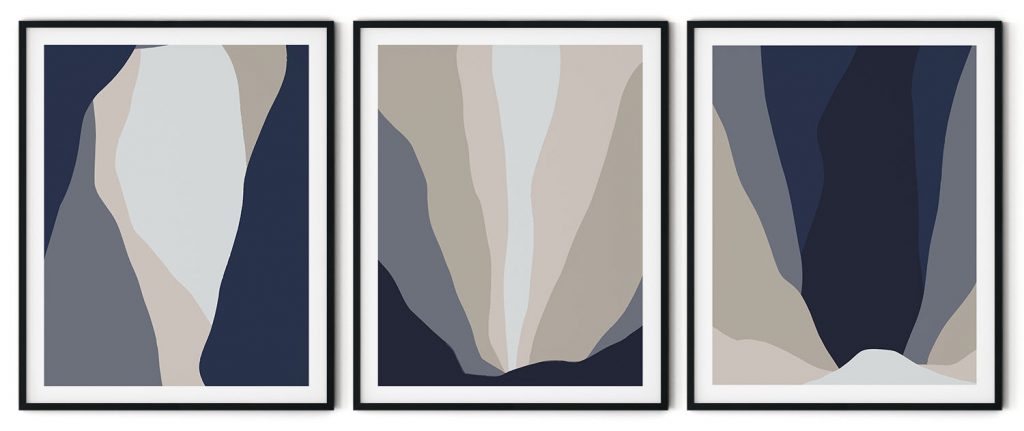 Set of 3 cavern geometrical #1252