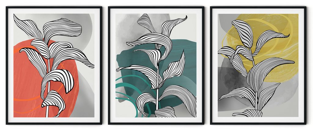 Set of 3 formy leaves #1222