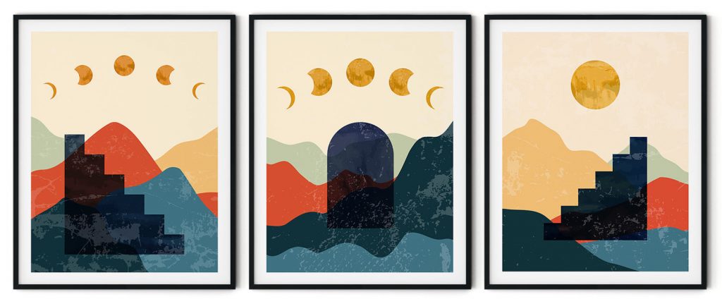 Set of 3 modern contemporary shapes