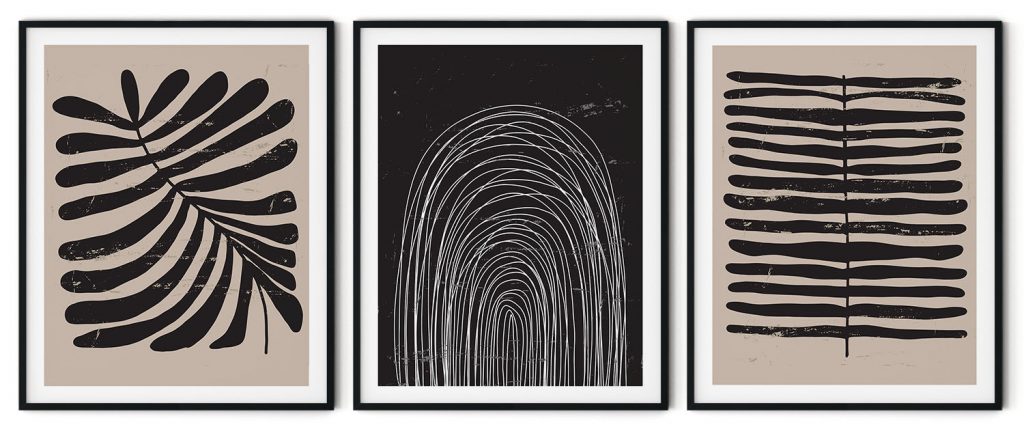 Set of 3 obsidian chronify grunge leaves