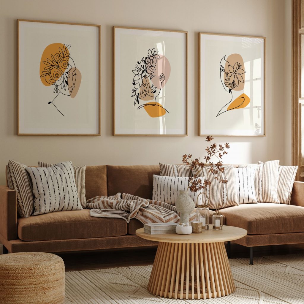 Minimalist Female Faces and Flowers – Wall Decor