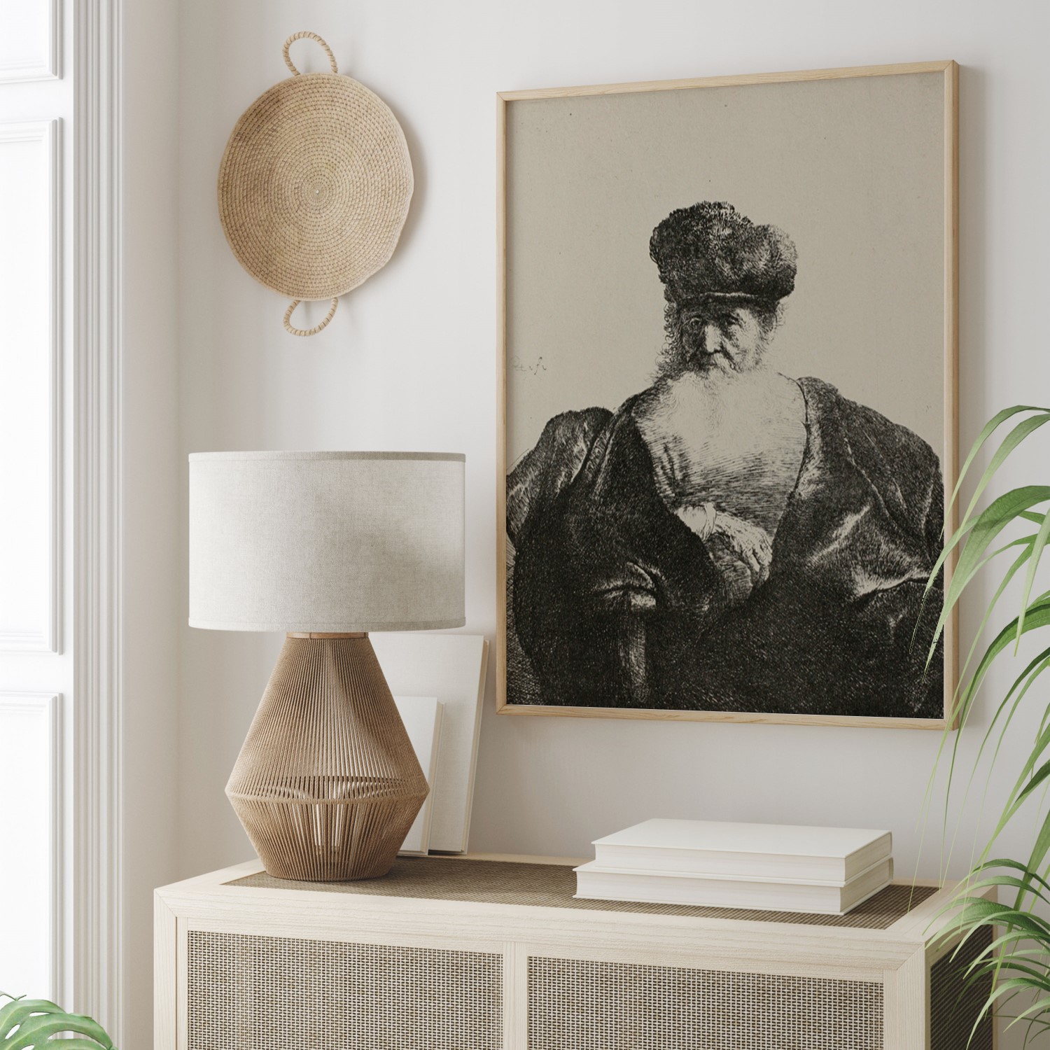 Wall Decor | An Old Man with a Beard, Fur Cap and a Velvet Cloak by ...