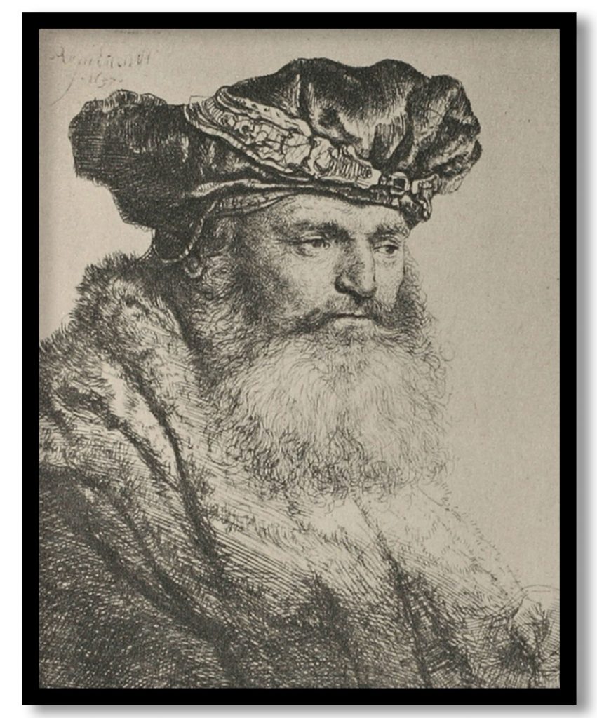 An Old Man, Wearing a Rich Velvet Cap by Rembrandt (1637)