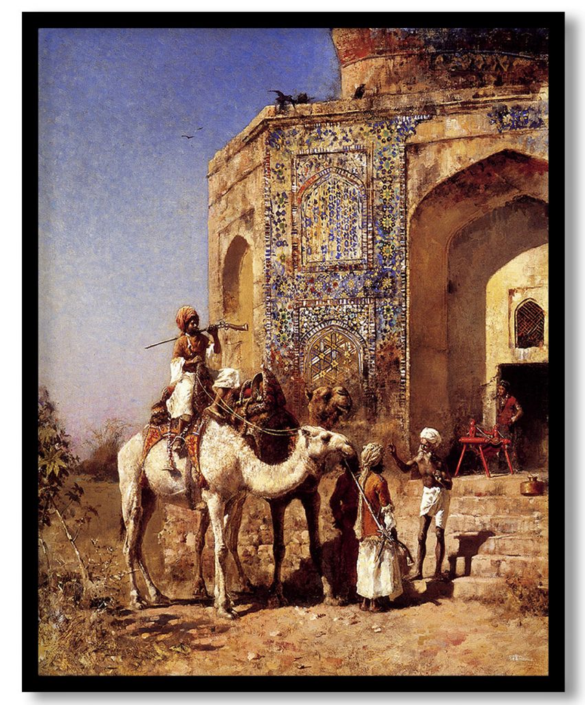 Old Blue Tiled Mosque, Outside of Delhi, India by Edwin Lord Weeks (1883)