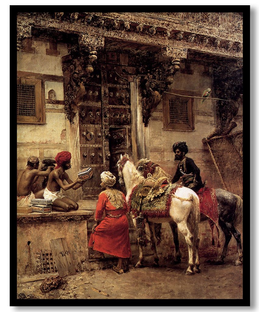Craftsman Selling Cases By A Teak Wood Building, Ahmedabad by Edwin Lord Weeks (1885)