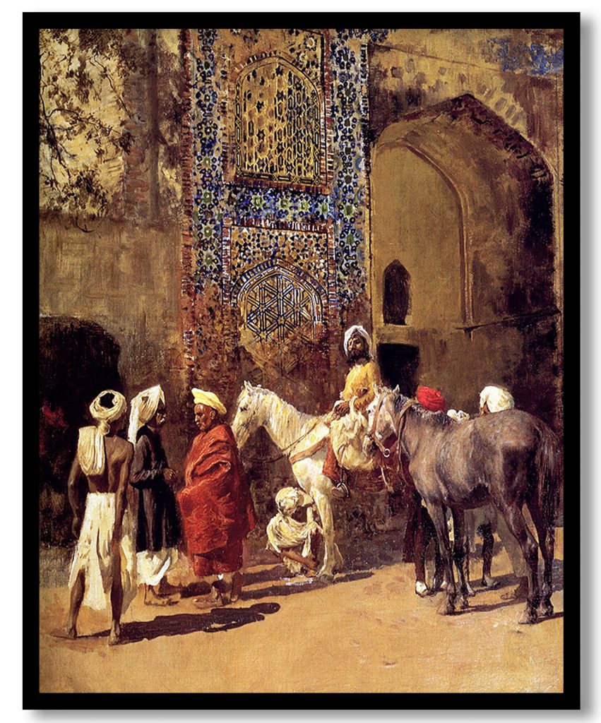 Blue Tiled Mosque At Delhi, India by Edwin Lord Weeks