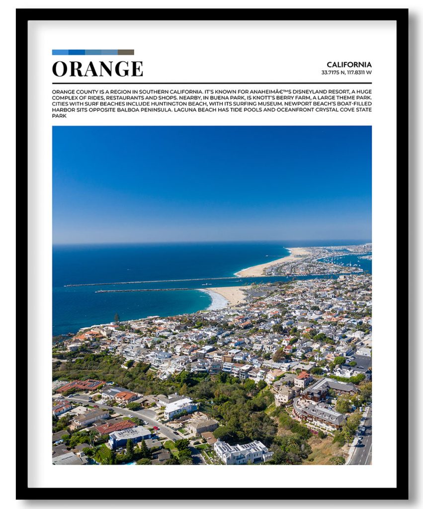 Orange, California pantone poster