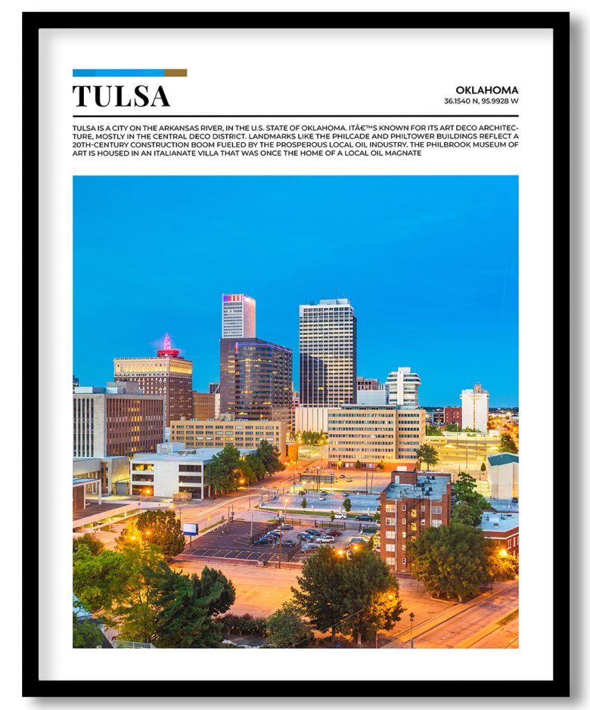 Tulsa, Oklahoma pantone poster