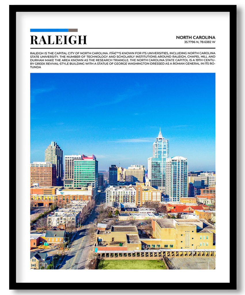 Raleigh, North Carolina pantone poster