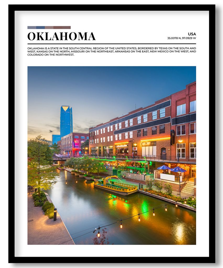Oklahoma, USA pantone poster
