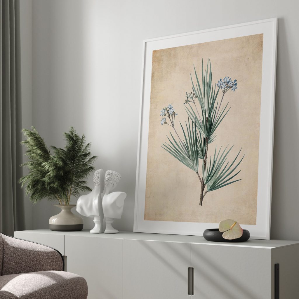 Botanical Blue Flowers Vintage – Wall Art