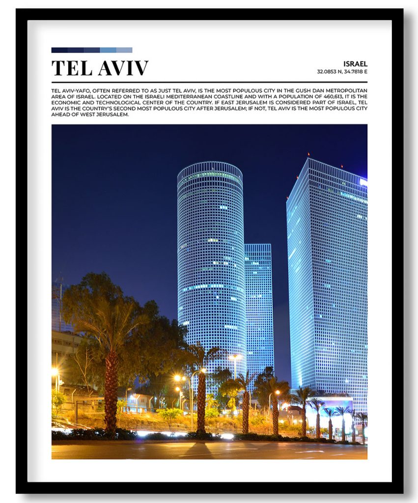 Tel Aviv, Israel pantone poster