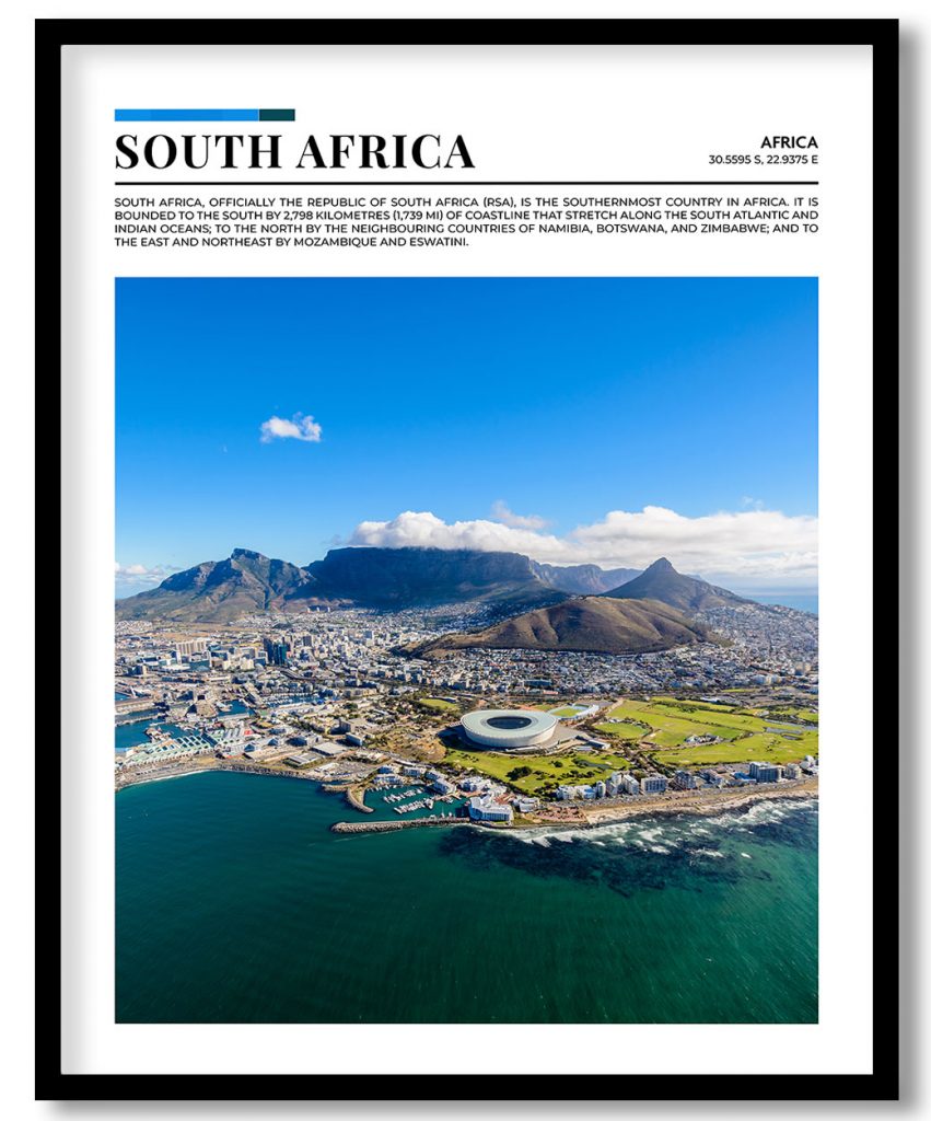 South Africa, Africa pantone poster