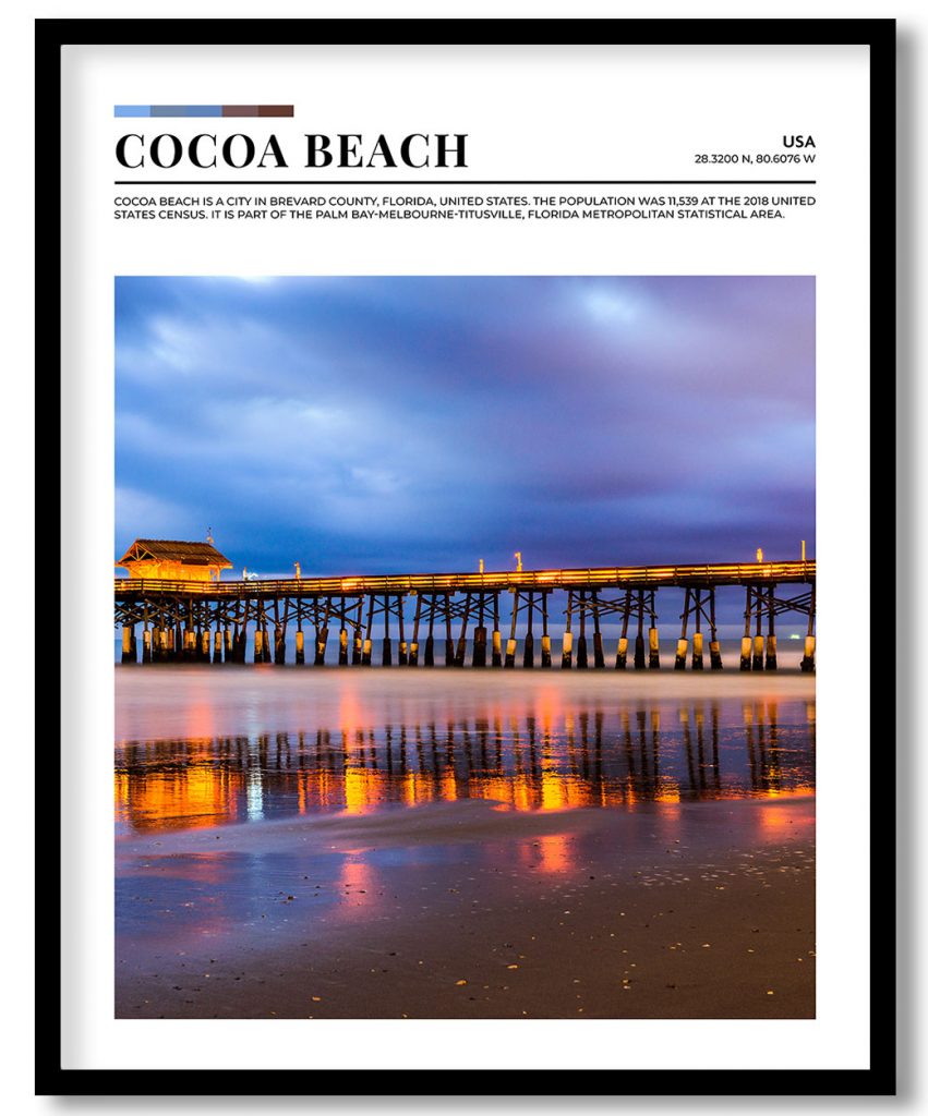 Cocoa Beach, USA pantone poster
