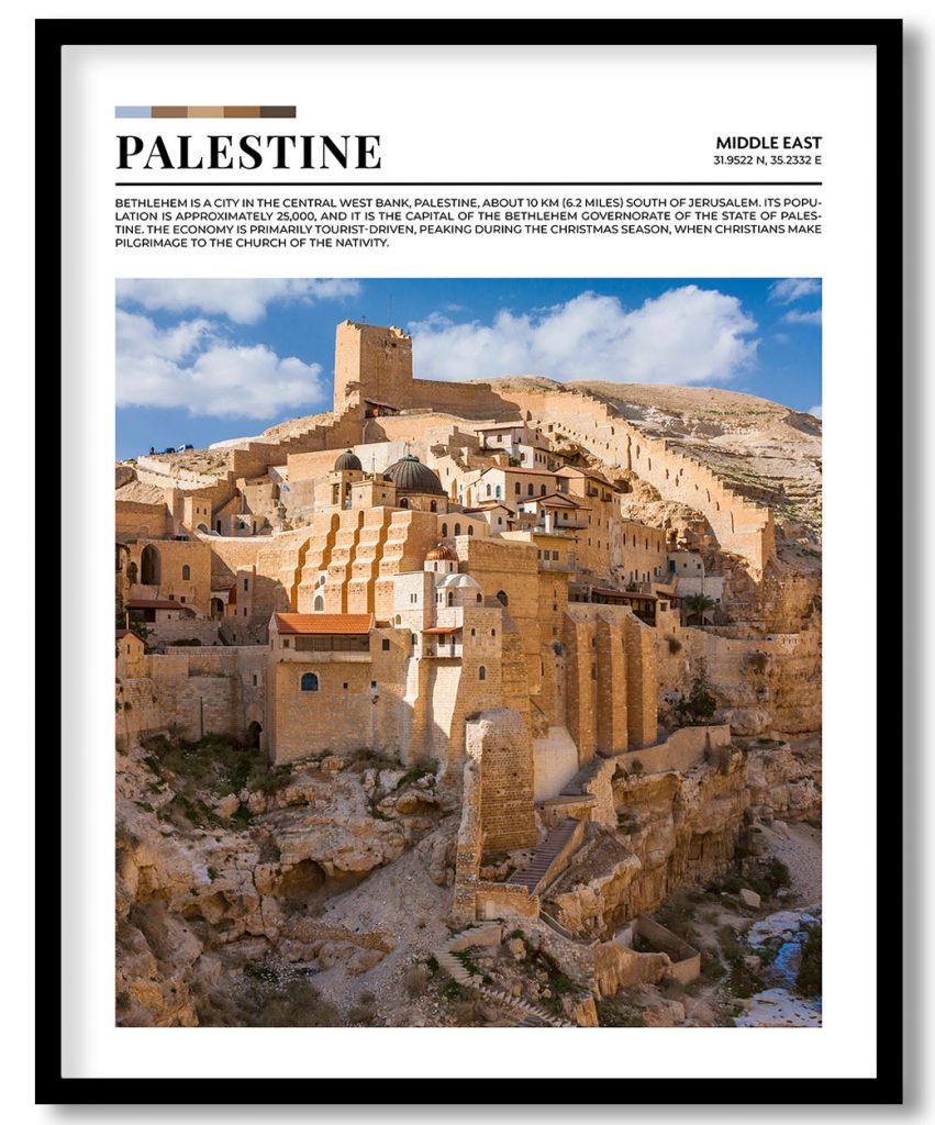 Palestine, Middle East pantone poster
