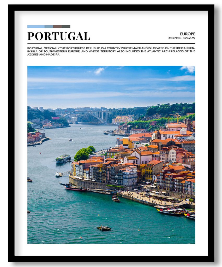 Portugal, Europe pantone poster