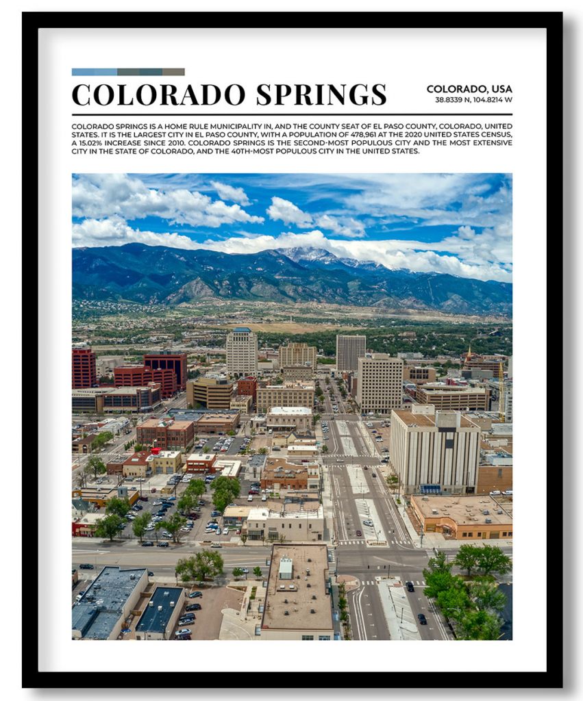 Colorado Springs, Colorado, USA pantone poster
