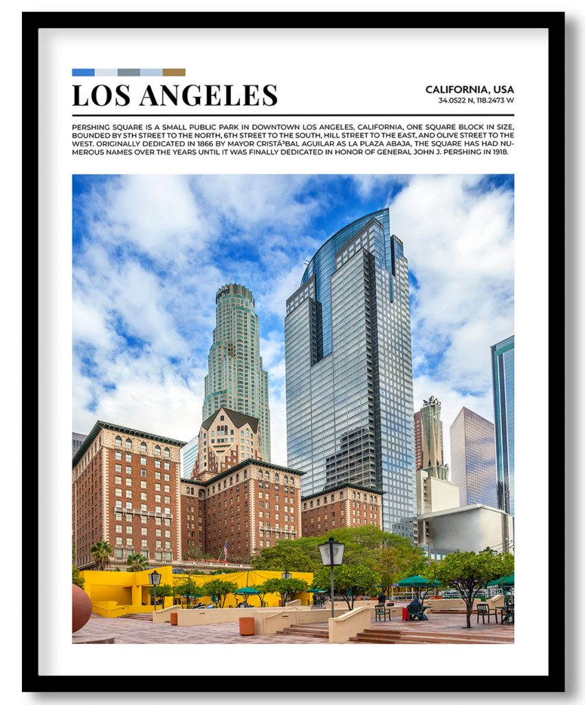 Los Angeles, California, USA pantone poster