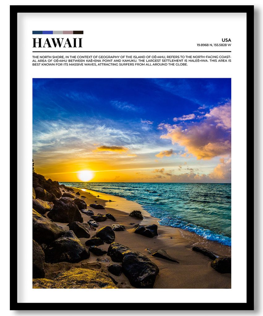 Hawaii, USA pantone poster