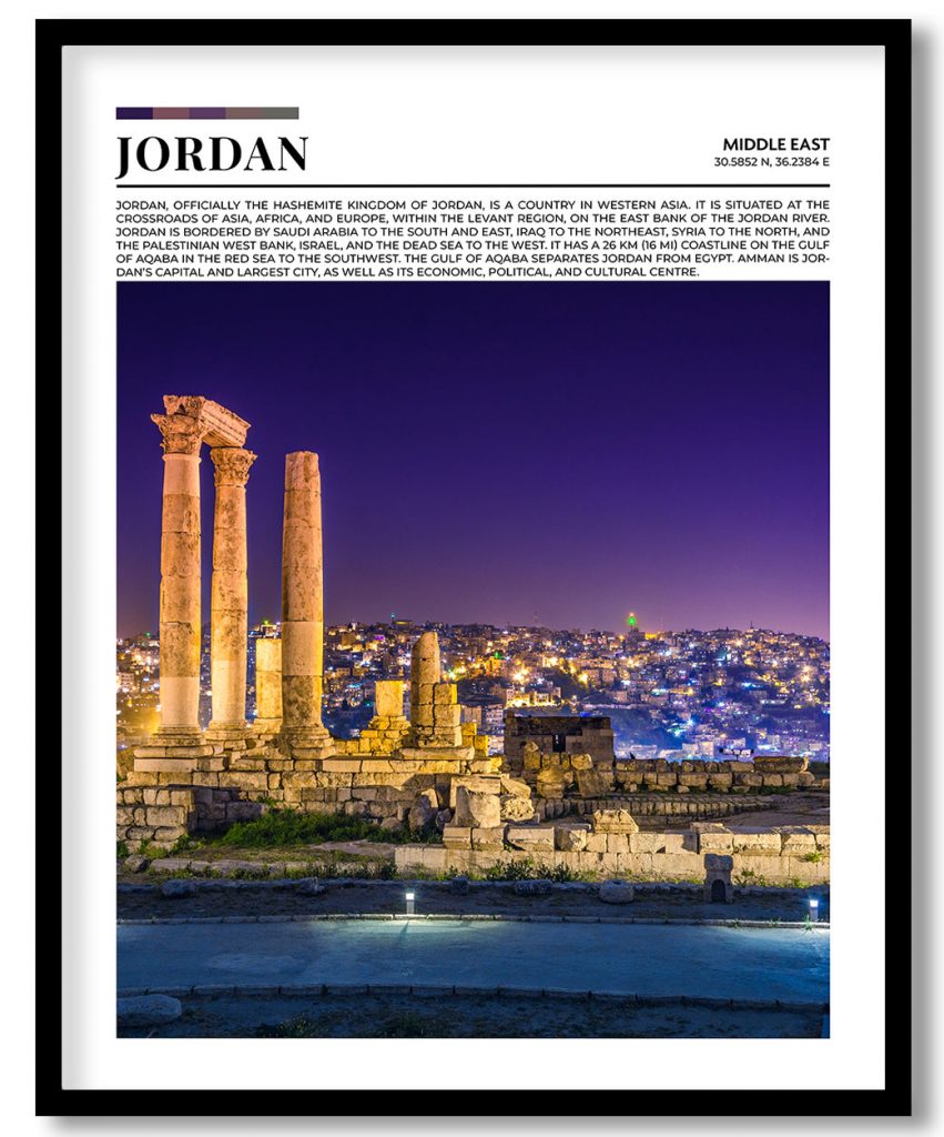 Jordan, Middle East pantone poster