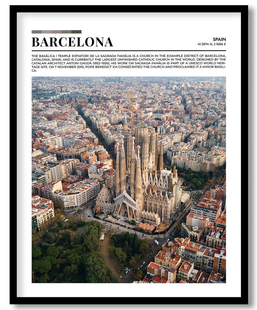 Barcelona, Spain pantone poster