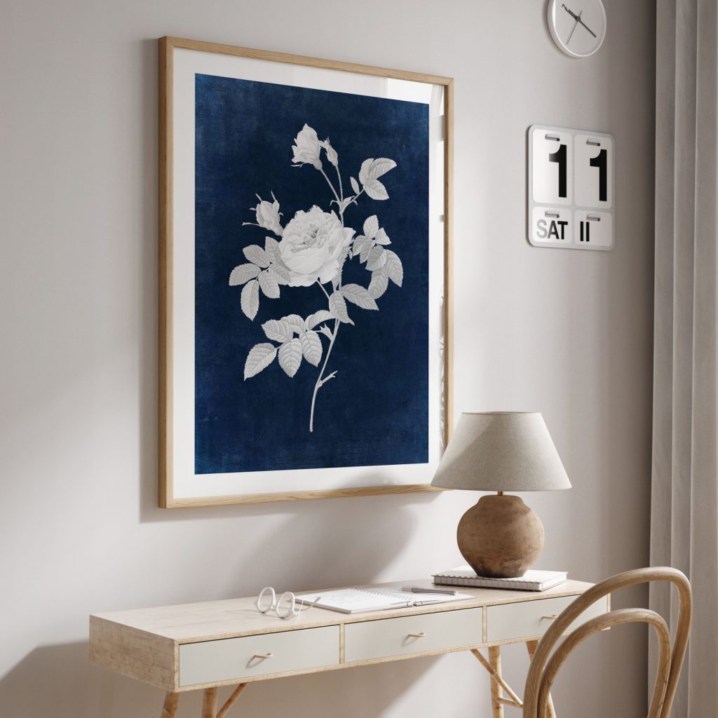 Botanical White Roses – Home Decor