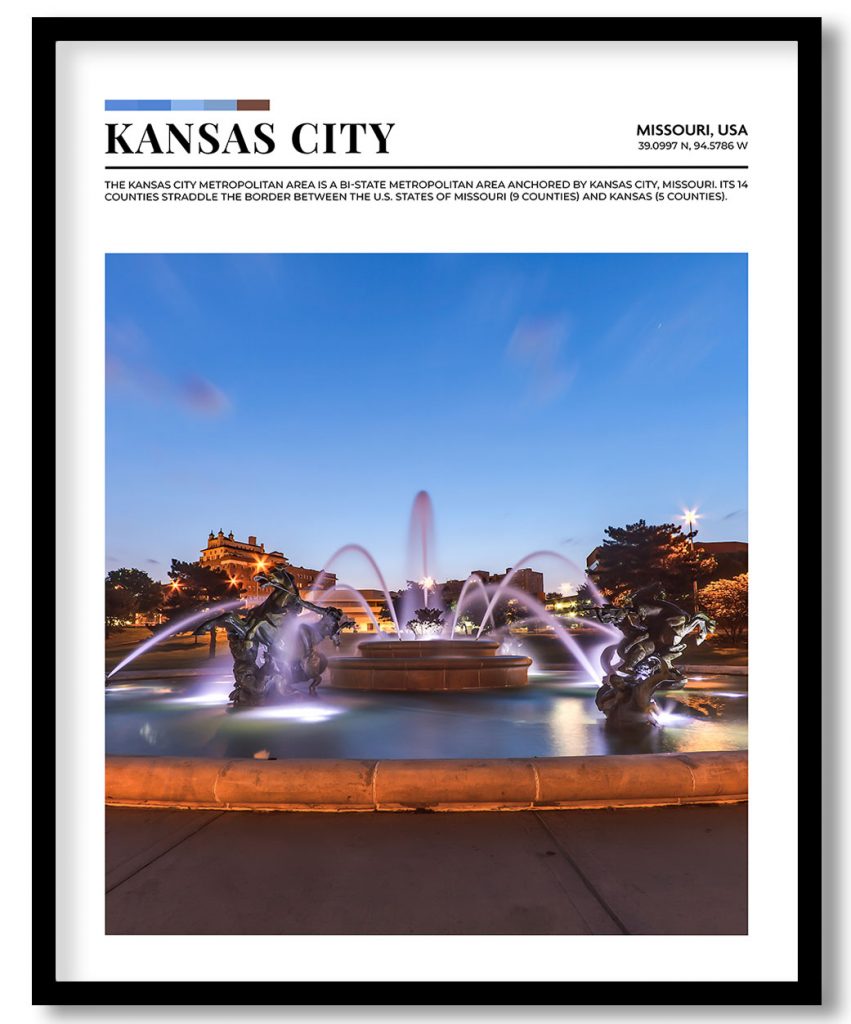 Kansas City, Missouri, USA pantone poster