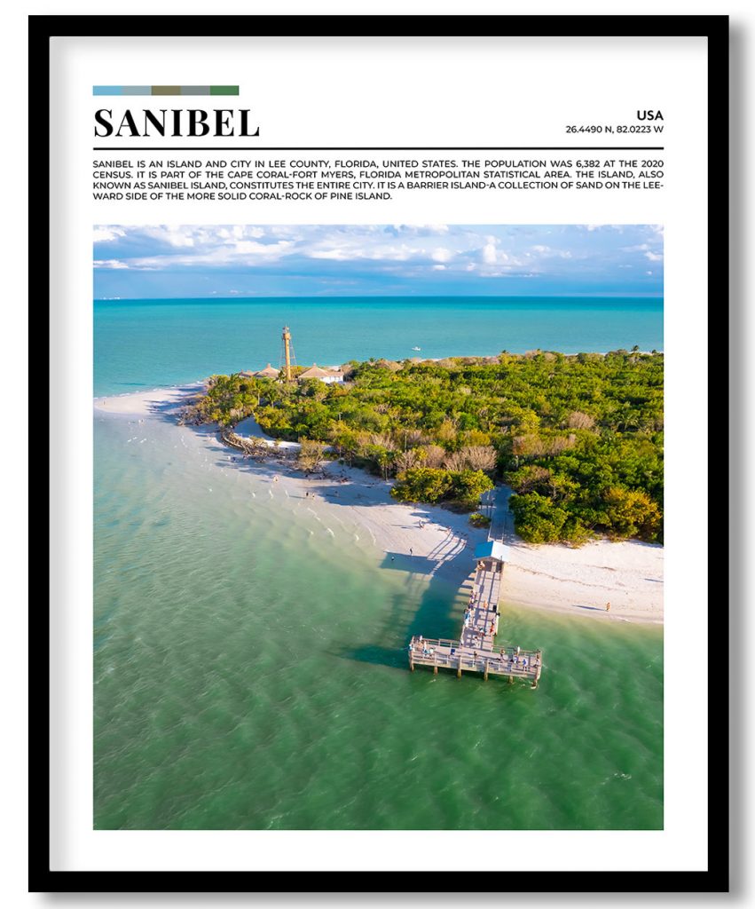 Sanibel, USA pantone poster