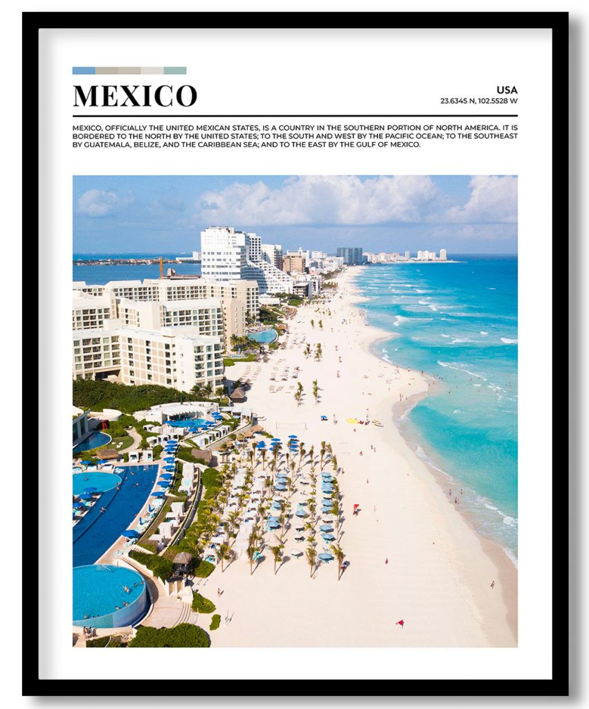 Mexico, USA pantone poster