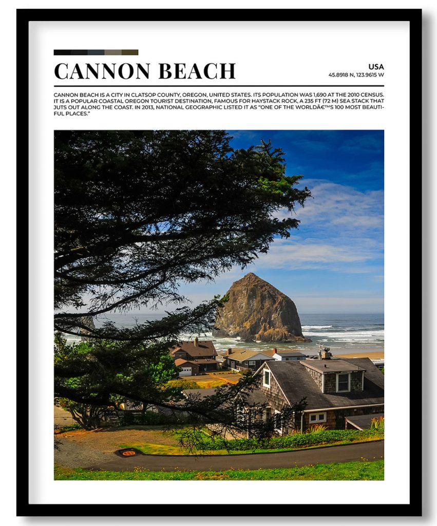 Cannon Beach, USA pantone poster