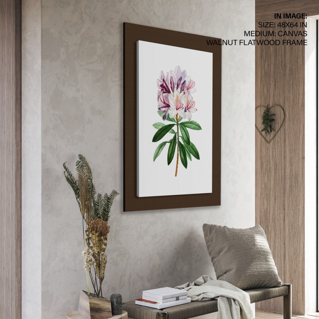 Botanical White Purple Rhododendron Flowers – Wall Hanging