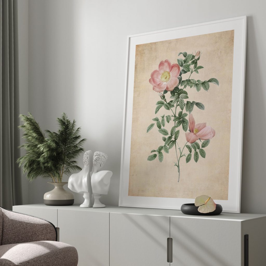 Botanical Pink Wild Roses – Home Decor