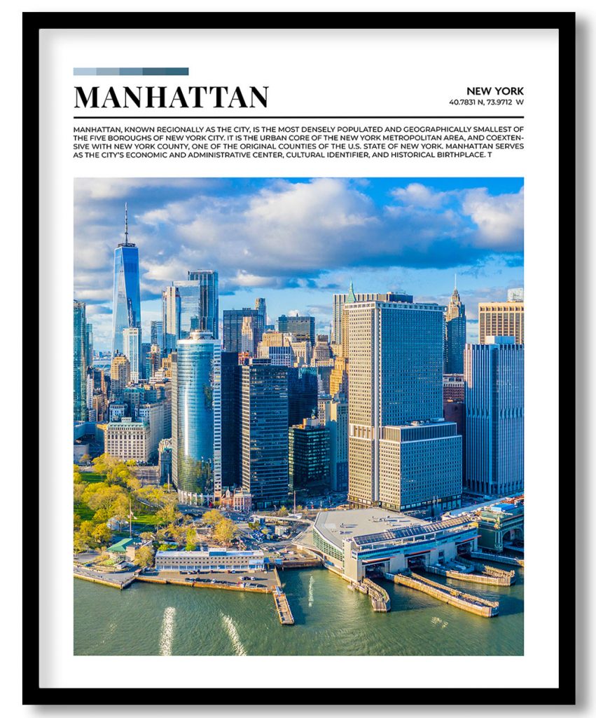 Manhattan, New York pantone poster