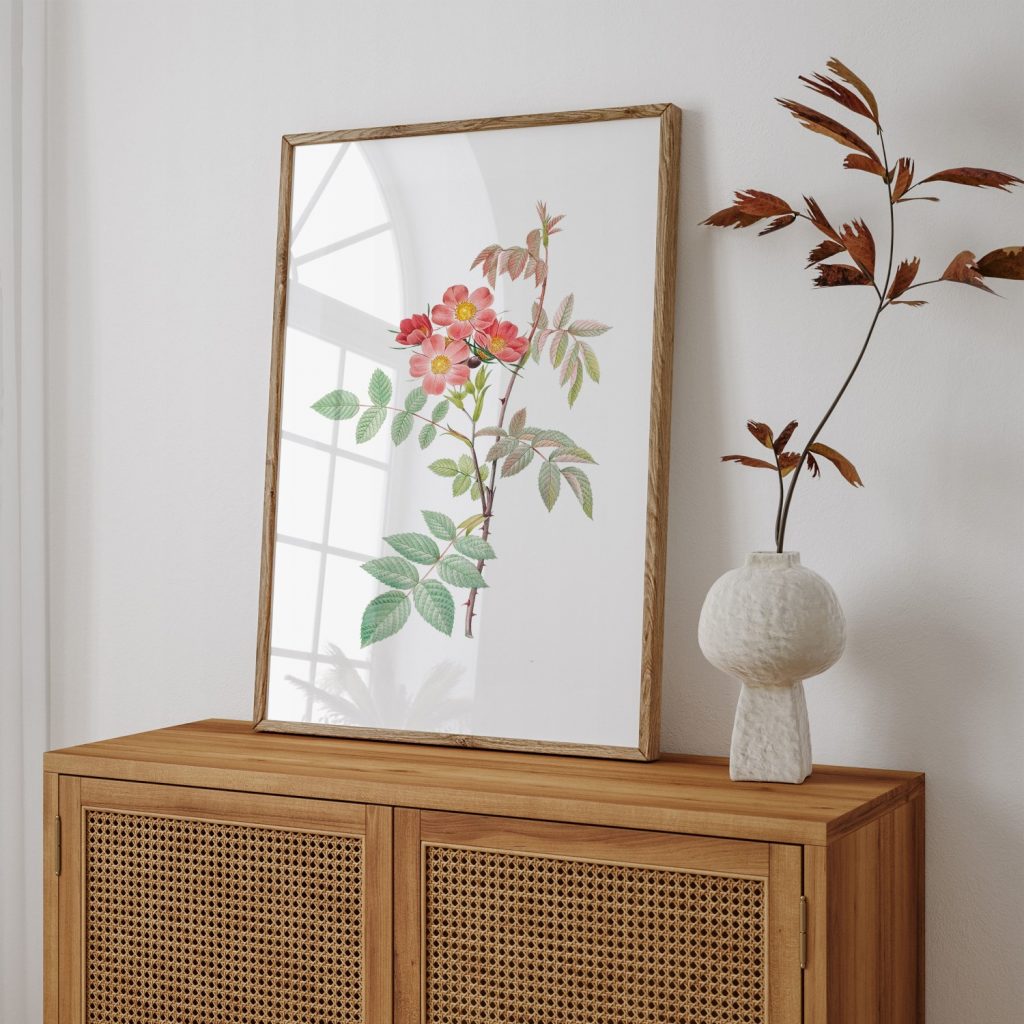 Botanical Pink Flowers – Wall Painting