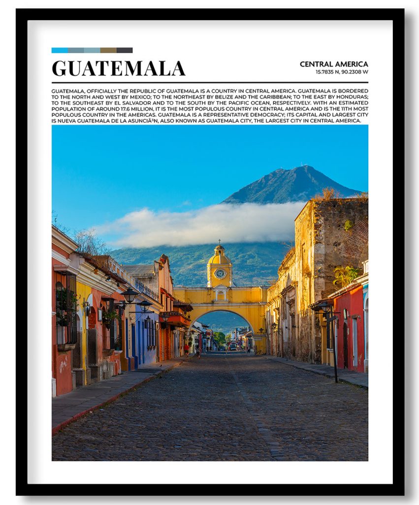 Guatemala, Central America pantone poster